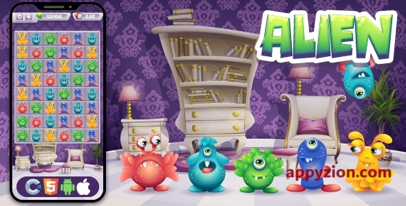 Alien Connect - HTML5 Game, Construct 3